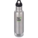 Klean Kanteen 经典 不锈钢双层 保温水瓶 带圈盖，Brushed Stainless，20oz