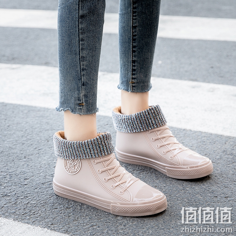 冬季加绒雨鞋女款显瘦成人防滑雨靴时尚款外穿水鞋防水鞋厨房胶鞋