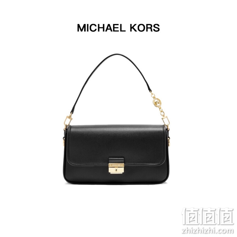 迈克·科尔斯（MICHAEL KORS）MK BRADSHAW系列女士皮革腋下包手提包单肩包黑色30S1G2BL1L BLACK