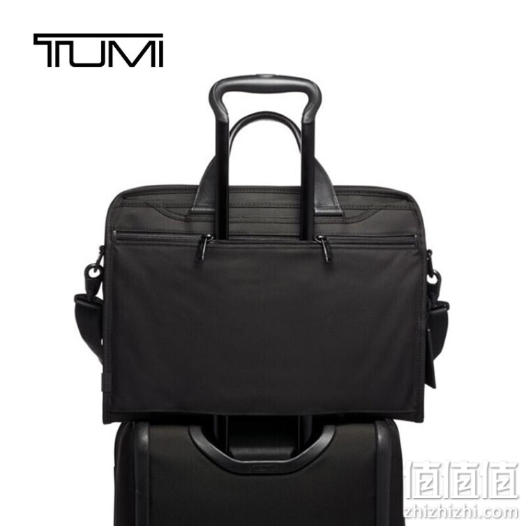 TUMI 途明Alpha 3系列商务多功能可扩展弹道尼龙男士公文包 02603114D3 黑色