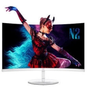 AOC 冠捷 31.5英寸 4K超高清 1500R大曲面微框 121%sRGB 设计办公低蓝光不闪PS4 珍珠白色 液晶电脑显示器 CU32N2