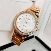 Citizen 西铁城 EL3093-83A 女士玫瑰金镶钻石英腕表 到手￥653.25