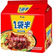 京东极速版:今麦郎 方便面 一袋半红烧牛肉面 五连包 141g*5袋 *3件
