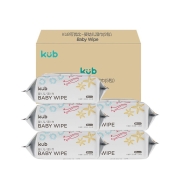 拍5件 88VIP：KUB可优比婴儿手口专用湿巾新生儿宝宝湿纸巾带盖湿巾纸80抽*5包