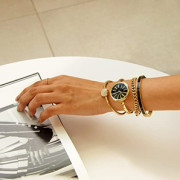 Anne Klein 安妮 克莱恩 AK/1470GBST 女士手镯手表套装  含税到手￥185.66