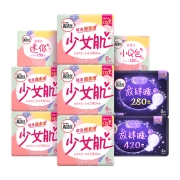 88VIP：kotex 高洁丝 少女肌放肆睡日夜组合装 70片+良品铺子 海带丝香辣味218g