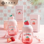 共禾京品 冰淇凌主题可斜跨玻璃杯330ml 2色
