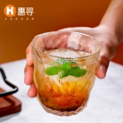 京东极速版：惠寻 日式冰川纹玻璃杯 2只装