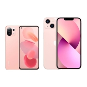 MI 小米 11 青春 8GB+128GB樱花蜜粉与Apple iPhone 13 (A2634) 256GB 粉色