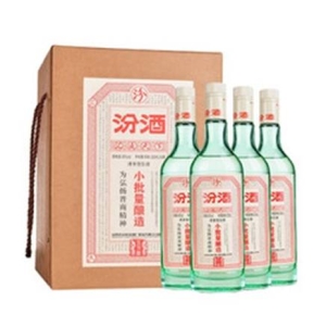 plus會員汾酒小批量釀造五萬票45vol清香型白酒350ml4瓶禮盒裝