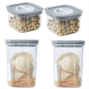 plus会员：喜虹 杂粮密封罐收纳盒 银箔灰 4件套（1300ml*2+600ml*2）
