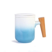 Le Bronte 朗特乐 茶水分离陶瓷杯 300ml 渐蓝脂白