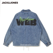 JackJones杰克琼斯 牛仔休闲外套男 撞色字母 时尚宽松