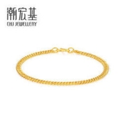 CHJ JEWELLERY 潮宏基 女士经典复古黄金手链 SCG30003377 约11.3g
