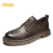 吉普 Jeep 男 英伦风 真皮低帮软底皮鞋