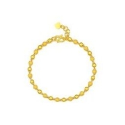 CHOW TAI SENG 周大生 G0HC0091 光砂珠足金手链 16cm 6.12g