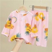 小笔猪 儿童睡衣 绵绸卡通居家服套装