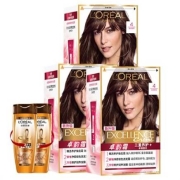 L'OREAL PARIS巴黎欧莱雅 养护型染发膏 三盒装+润发乳100ml*2