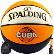 SPALDING 斯伯丁 CUBA联赛比赛篮球室内外PU材质成人儿童蓝球 76-633Y