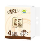 Breeze 清风 原木纯品 抽纸 3层100抽4包（190mm*136mm）