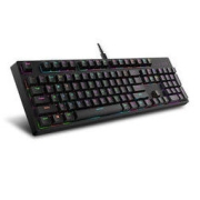 RAPOO 雷柏 V808 104键 有线机械键盘 黑色 Cherry红轴 RGB
