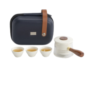 南山先生 日式侧把壶茶具套装 玻璃壶_茶白