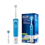 Oral-B 欧乐-B 欧乐B电动牙刷成人 小圆头牙刷学生挚爱情侣礼物自动声波旋转震动充电式清新蓝D100博朗精工