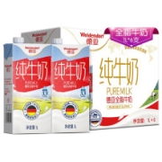德亚（Weidendorf）全脂纯牛奶早餐奶1L*6盒×2件
