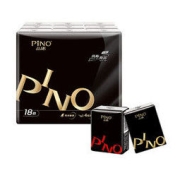 PINO 品诺 心相印手帕纸 品诺 迷你加厚面巾纸 4层6片*18包 黑白系列 柔韧可湿水 黑色密码香