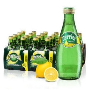 perrier 巴黎水 天然气泡矿泉水(柠檬味)玻璃瓶装 330ml*24瓶/箱