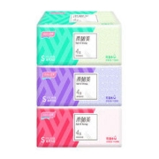 BaiLi 百丽 柔韧美可湿水系列抽纸面巾纸400张*3包体验装*4层 4D双面印花 柔软亲肤 干湿两用 进口木浆
