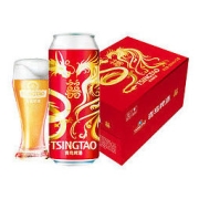 TSINGTAO 青岛啤酒 龙凤呈祥喜庆装 ≥4度 聚会用酒 整箱装 500ml*12