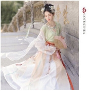 汉尚华莲 唐制汉服 镜花百夜 齐腰褶裙 H11221QY032