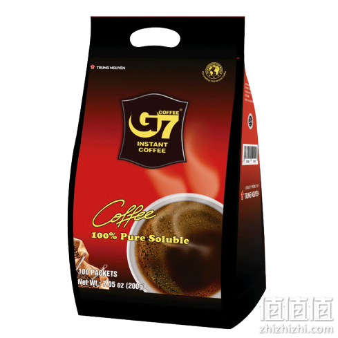 越南进口中原G7速溶美式黑咖啡无蔗糖0脂燃低脂健身咖啡豆粉100包 200g