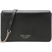 20点：凯特·丝蓓 Kate Spade 女士 黑色皮质spencer单肩斜挎包 手拿包 PWR00293 001