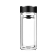 京东极速版：聚心尚品 水晶杯双层玻璃杯 杯盖随机 300ML
