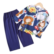 白乐兔 儿童棉绸家居服套装 1套装＊2件