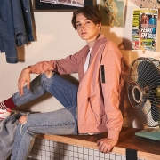 限尺码：TONLION 唐狮 男子飞行员夹克棒球服