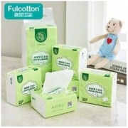 Fulcotton 棉柔世家 棉柔巾 婴儿棉柔巾 一次性洗脸巾纯棉抽纸干湿柔巾 100抽*4包/提