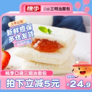 10天短保 桃李 三明治果酱夹心面包 575g