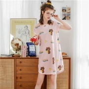 芬腾 睡裙女 圆领套头家居服 布朗熊联名款