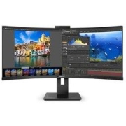 PHILIPS 飞利浦 电脑显示器 34英寸 准4K高清 21:9带鱼屏 1500R 100Hz HDR400 Ty pe-c 90W反向充电 显示屏 346P1CRH
