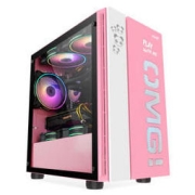 i FOR GAME 游戏悍将 OMG M-ATX机箱 半侧透 粉色