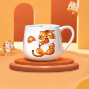 共禾京品 创意国潮萌虎双面印花大容量陶瓷马克杯 460ml