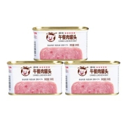 小猪呵呵 午餐肉罐头 198g*3罐  肉质Q弹 淀粉≤5%
