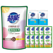 京喜：超能 洗衣液 500g+20g×*10袋+皂粉30g*2袋