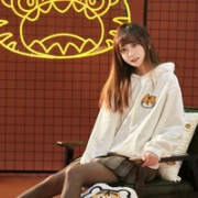 御茶家 新年猛虎 学院套头连帽卫衣 男女情侣款