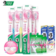 DARLIE 黑人 柔丝护龈牙刷 4支装+黑人牙膏40g*2+牙线12支*2