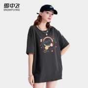 雪中飞 女士 100%纯棉 美式潮流T恤