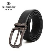 SHERIDAN 喜来登 头层牛皮 针扣式腰带 NL190351S